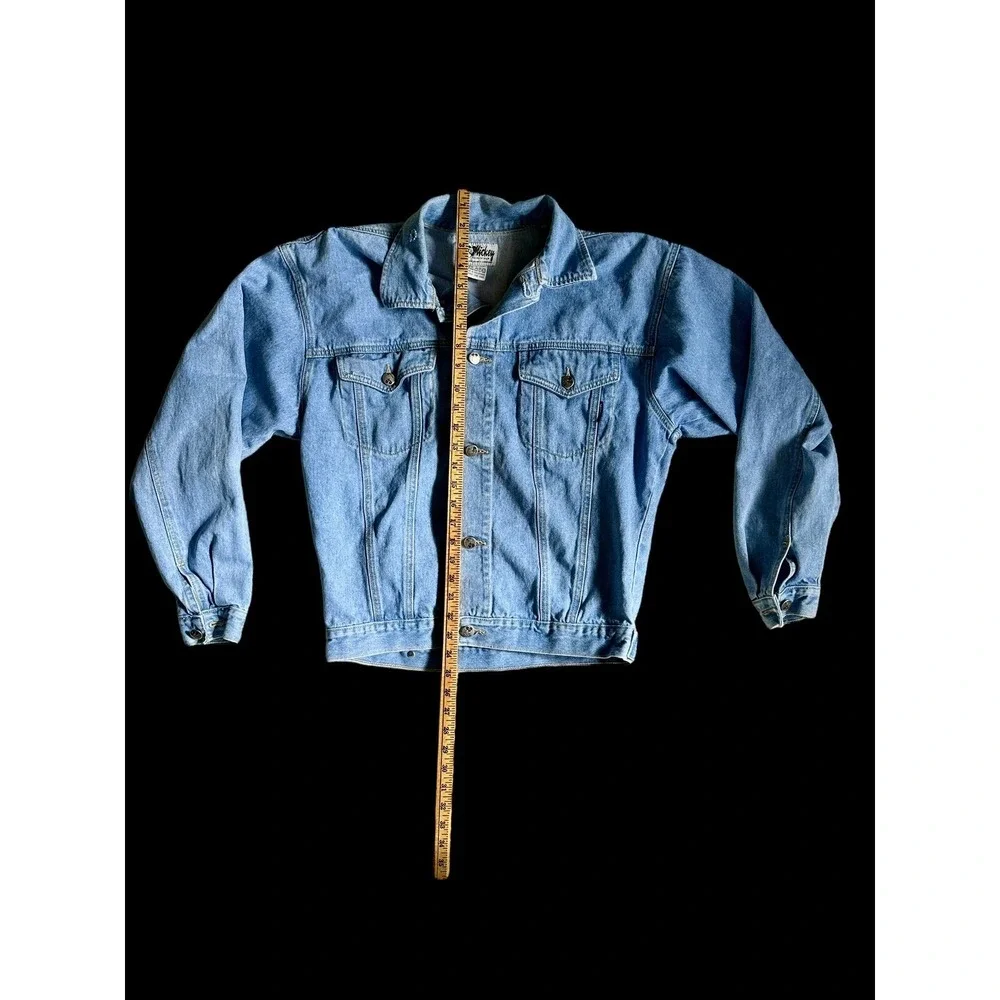 Vintage Mickey M&CO. by Jerry Leigh Art Boho Denim Blue‎ Jean Jacket Sz Medium